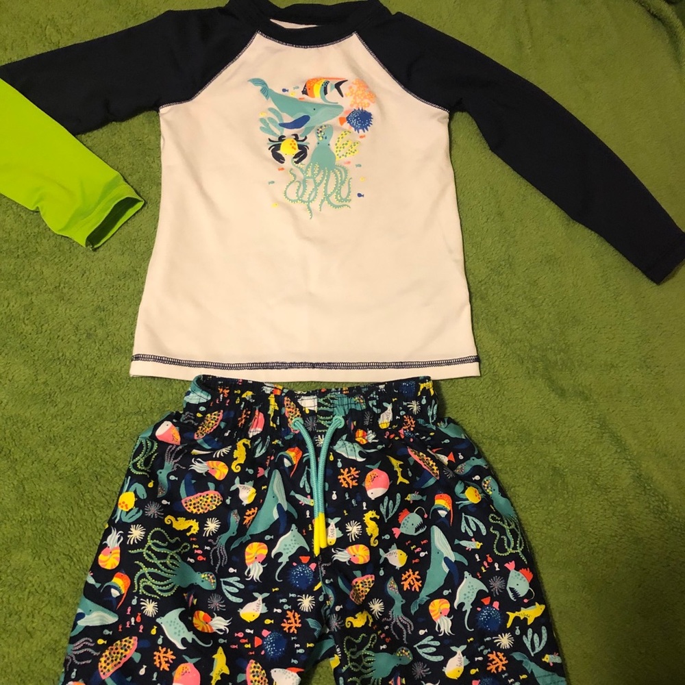 Two toddler boy swimsuits size 4T